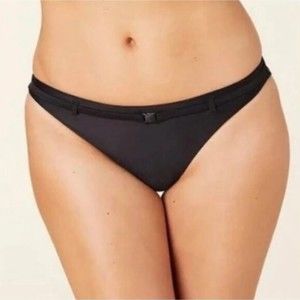 NWT Andie Swim The Riviera Black Belted Bikini Bottom Beach Vacation Size L
